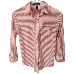 Lauren Ralph Lauren Button Down Striped Shirt Women's Oxford Size XS